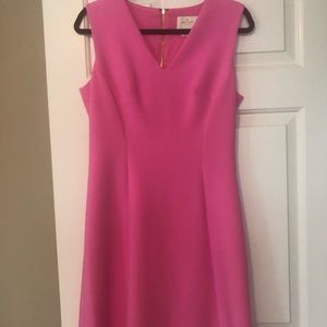 Kate Spade pink crepe sleeveless summer dress. Size 8. Lined. 35” length.